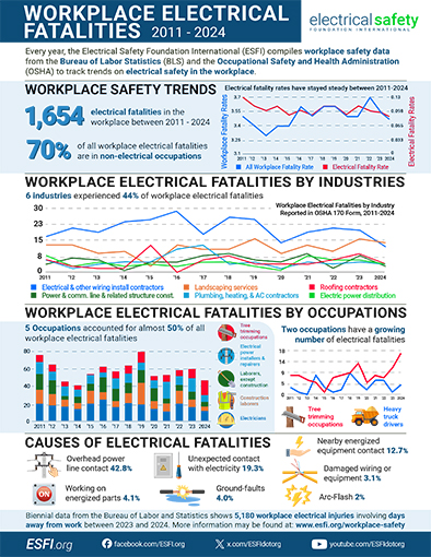 ESFI Workplace Electrical-Fatalities 2011-2024 Poster