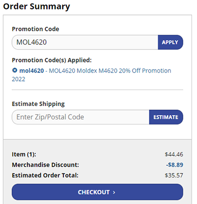 Saftgard.com Checkout Screen for Entering Promo Code