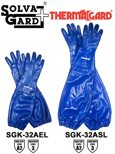 Saf-T-Gard® Solva-Gard® Therma-Gard® Heat-Resistant and Chemical-Resistant Nitrile-Coated Gloves