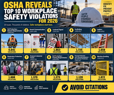 OSHA Reveals Top 10 Workplace Safety Violations for 2026