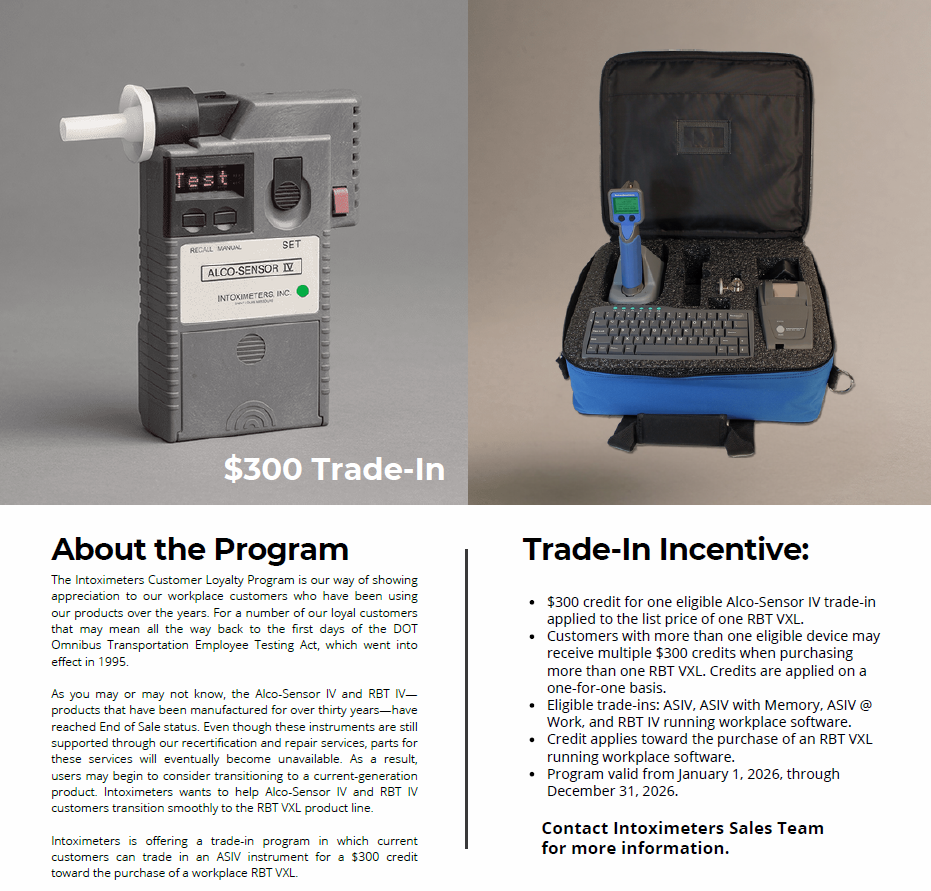 Intoximeters Customer Loyalty Program